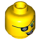 LEGO Gelb Punk Pirate Minifigure Kopf (Einbau-Vollbolzen) (3626 / 75559)