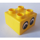 LEGO Yellow Quatro Brick 2x2 with Two Eyes Pattern (48138)