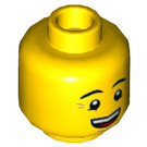 LEGO Yellow Queasy Man Minifigure Head with Smile (Recessed Solid Stud) (3626)
