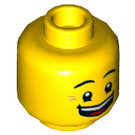 LEGO Gelb Queasy Man Schmucklos Kopf mit großem Lächeln (vertiefter fester Bolzen) (3626 / 17956)