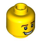 LEGO Yellow Race Car Driver Head (Recessed Solid Stud) (3626 / 93408)