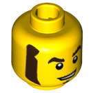 LEGO Yellow Race Car Guy Minifigure Head (Recessed Solid Stud) (3626 / 38205)