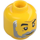 LEGO Yellow Rafter in Dark Red Jacket Minifigure Head (Recessed Solid Stud) (3626 / 38319)