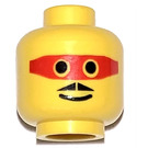 LEGO Yellow Railway Employee Lego Loco 1, Red Plastic Cape Head (Safety Stud) (3626)