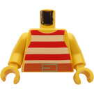 LEGO Jaune rouge et blanc Striped Tank Haut (973)