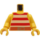 LEGO Gul Röd och Vit Striped Tank Topp (973)