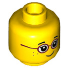 LEGO Yellow Red Glasses Minifigure Head (Recessed Solid Stud) (3626 / 26882)