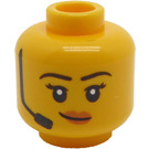 LEGO Geel Referee Hoofd met Koptelefoon (Verzonken solide nop) (3626)