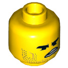 LEGO Yellow Rex Dangervest with Jetpack Minifigure Head (Recessed Solid Stud) (3626 / 65683)