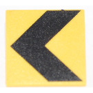 LEGO Yellow Roadsign Clip-on 2 x 2 Square with Black Chevron with Open 'U' Clip (15210)