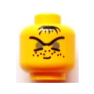 LEGO Gelb Robber Kopf mit geschlossen Grau Augen (Sicherheitsbolzen) (3626)