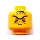 LEGO Yellow Robber Head with Closed Gray Eyes (Safety Stud) (3626)