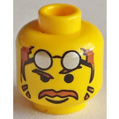 LEGO Yellow Rock Raiders Doc Head (Safety Stud) (3626)