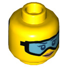 LEGO Giallo Razzo Engineer Minifigure Testa (Perno solido incassato) (3626 / 43302)