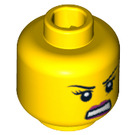 LEGO Gelb Roller Derby Girl Kopf (Sicherheitsbolzen) (3626 / 11484)