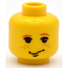 LEGO Gelb Ron Weasley Minifigure Kopf mit Dekoration (Sicherheitsbolzen) (3626)