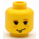 LEGO Žlutá Ron Weasley Minifigurka Hlava s Dekorace (Bezpečnostní cvoček) (3626)