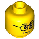 LEGO Yellow Santa Claus (City Advent Calendar) Minifigure Head (Recessed Solid Stud) (3626 / 79238)