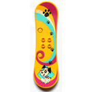 LEGO Yellow Scala Skateboard with Dog and Paws Pattern (33285)