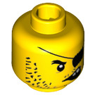 LEGO Gelb Scallywag Pirate Minifigure Kopf (Einbau-Vollbolzen) (3626 / 28107)