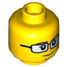 LEGO Yellow Scientist Head with Glasses (Recessed Solid Stud) (3626 / 18288)