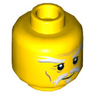 LEGO Yellow Sensei Wu - tan and gold robes Minifigure Head (Recessed Solid Stud) (3626 / 20619)