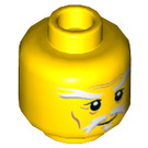 LEGO Yellow Sensei Wu - tan and gold robes Minifigure Head (Recessed Solid Stud) (3626)