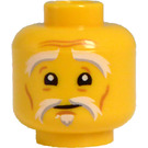 LEGO Gul Sensei Wu med Lång Robe Minifigur Huvud (Infälld solid knopp) (3626 / 34979)