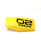 LEGO Yellow Shell Panel with '02' and 'VOLVO' Sticker (28220)