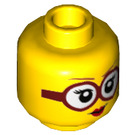 LEGO Gelb Shirley Keeper Schmucklos Kopf mit Dark rot Glasses (Einbau-Vollbolzen) (3626 / 73965)