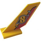 LEGO Yellow Shuttle Tail 2 x 6 x 4 with Yellow 'S' and Red Rudder on Both Sides Sticker (6239)