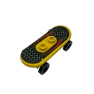 LEGO Yellow Skateboard with Black Wheels with Red Lightning and Tread Plate Sticker