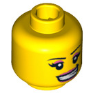 LEGO Gelb Skater Girl Kopf (Einbau-Vollbolzen) (3626 / 99273)