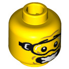 LEGO Gelb Skydiver Kopf mit Safety Goggles (Sicherheitsbolzen) (3626 / 13510)