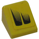 LEGO Geel Helling 1 x 1 (31°) met 2 Lucht Inlets Model Rechtsaf Kant Sticker (50746)