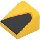 LEGO Yellow Slope 1 x 1 (31°) with Black Triangle leaning Right (35338)