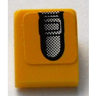 LEGO Yellow Slope 1 x 1 (31°) with Fender End on yellow background (left) Sticker (35338)