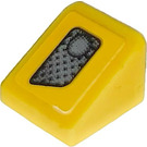 LEGO Geel Helling 1 x 1 (31°) met Frontlight Links Sticker (35338)