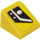 LEGO Jaune Pente 1 x 1 (31°) avec Frontlight Lower Part Droite  Côté Autocollant (35338)