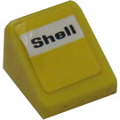LEGO Jaune Pente 1 x 1 (31°) avec Shell Autocollant (35338)