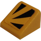 LEGO Yellow Slope 1 x 1 (31°) with Triangle Sunburst (Left) Sticker (50746)