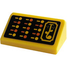 LEGO Jaune Pente 1 x 2 (31°) avec Buttons, Lines Autocollant (85984)