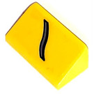 LEGO Yellow Slope 1 x 2 (31°) with Decor left Sticker (85984)