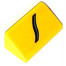 LEGO Geel Helling 1 x 2 (31°) met Decor Rechtsaf Sticker (85984)