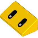 LEGO Gelb Steigung 1 x 2 (31°) mit Augen  (76903 / 85984)