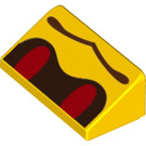 LEGO Amarillo Con pendiente 1 x 2 (31°) con Rojo Beetle Ojos (68909 / 85984)