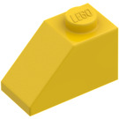 LEGO Giallo Pendenza 1 x 2 (45°) senza bottoncino centrale