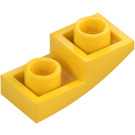 LEGO Gul Backe 1 x 2 Böjd Omvänd (24201)