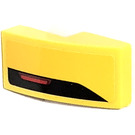 LEGO Yellow Slope 1 x 2 Curved with Backlight Right on yellow Sticker (11477)