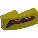 LEGO Geel Helling 1 x 2 Gebogen met Corvette Taillight Patroon Model Links Kant Sticker (11477)